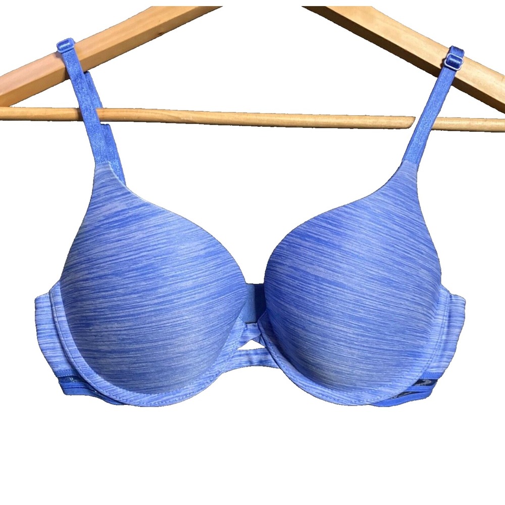 Victoria Secret Perfect Shape Bra 32CPush Up Smooth Blue Padded Underwire
